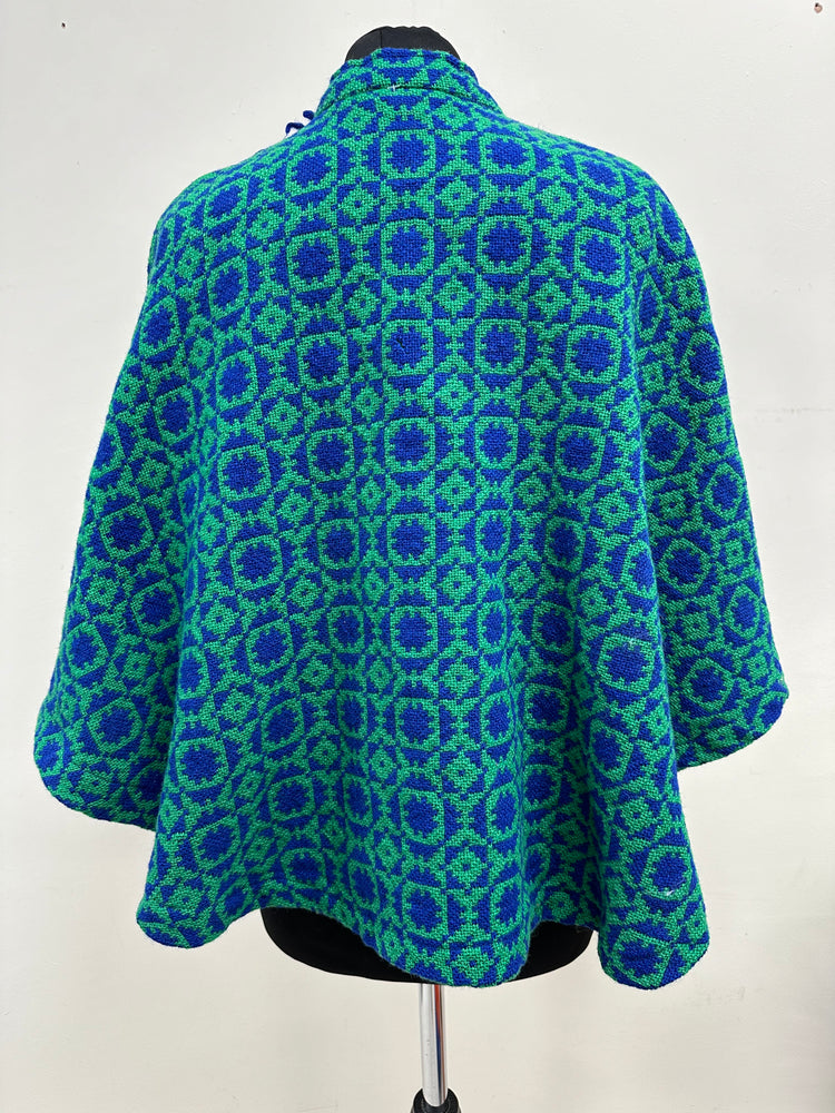 Festival essential, 1960s Welsh Wool Cape with zip up front